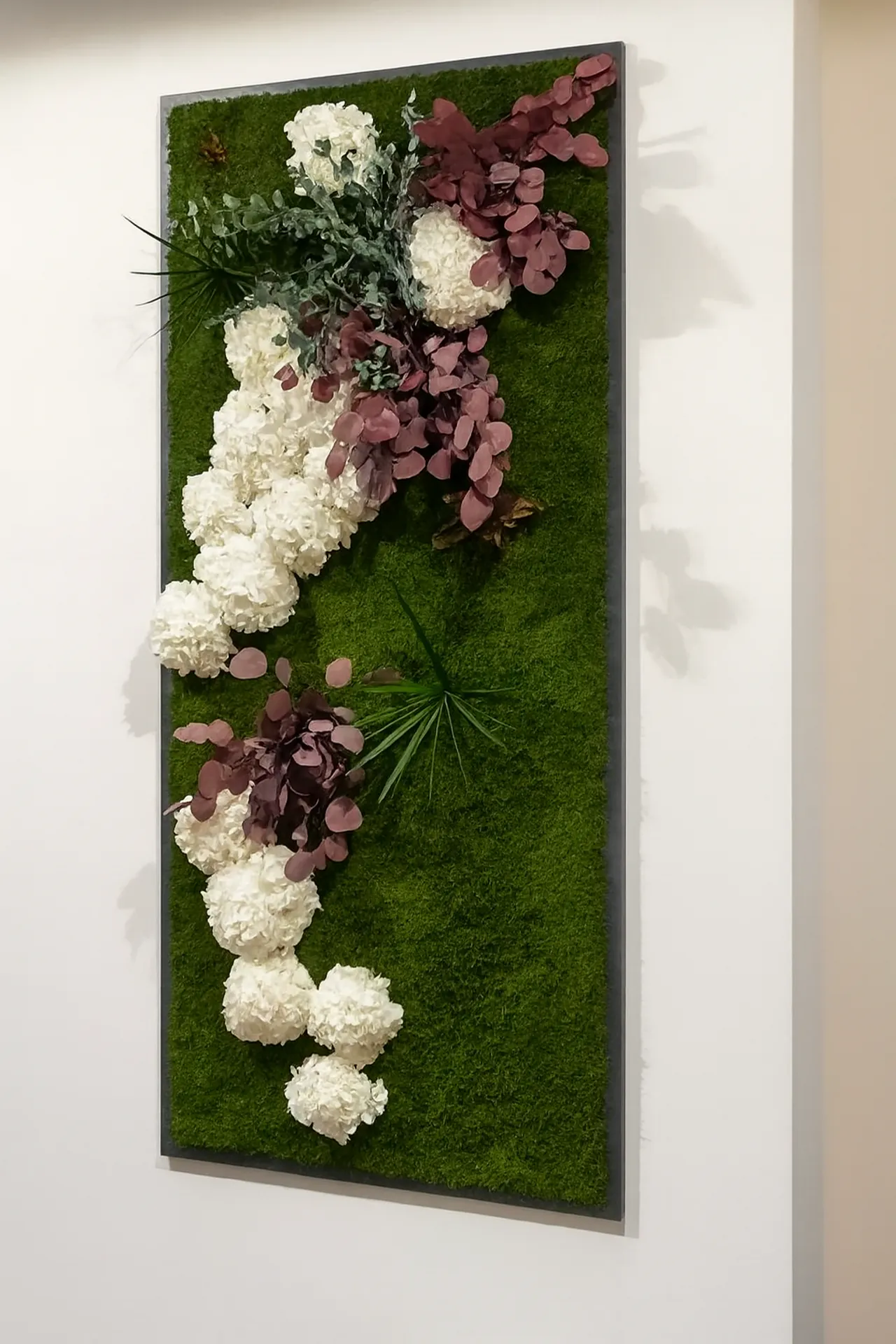 Panel floral, flores preservadas, pared de musgo — Decoración vegetal para paredes de MOOSMOOS