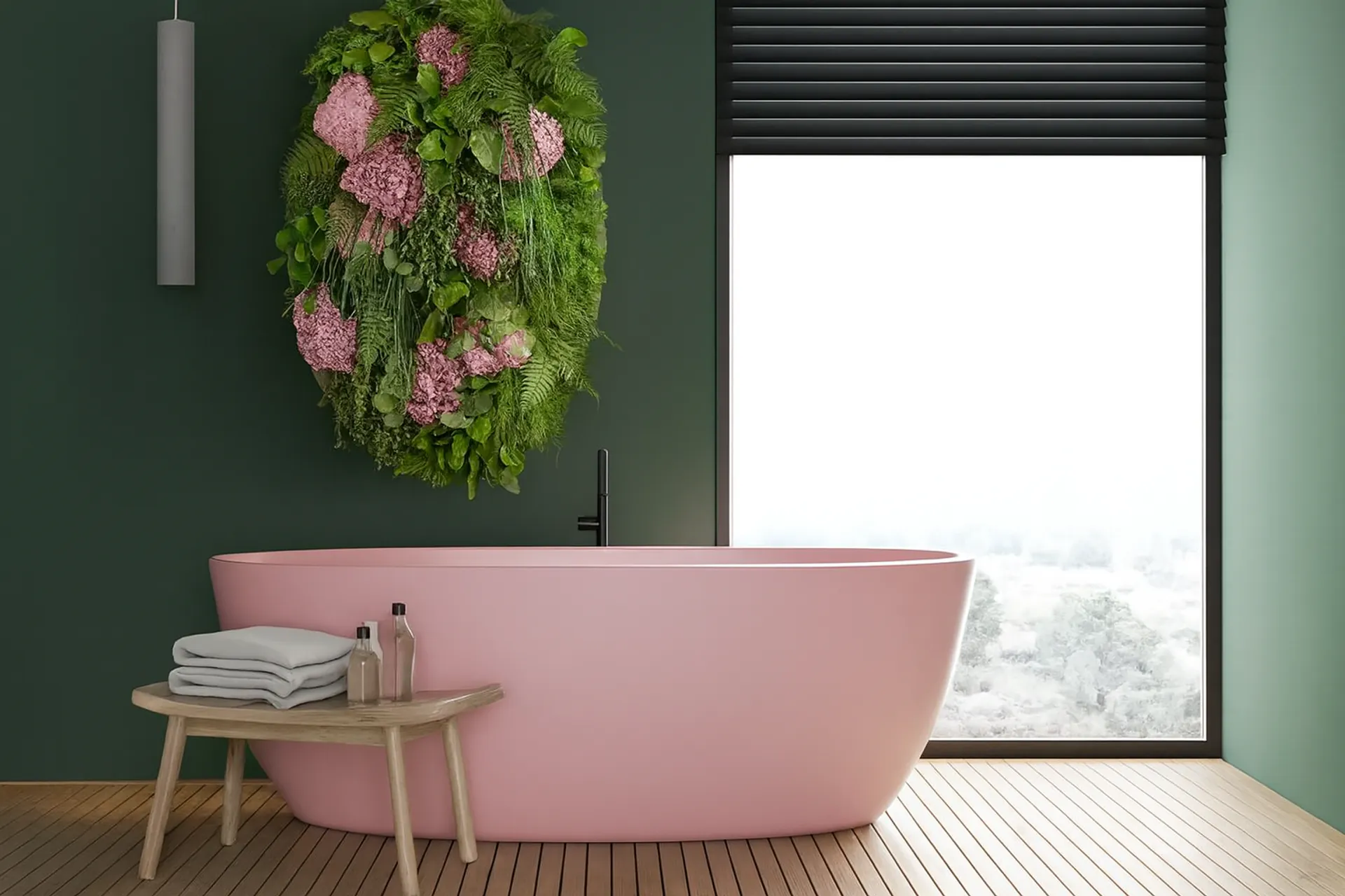 Muro de flores, spa, baño, bienestar — Muro vegetal de MOOSMOOS