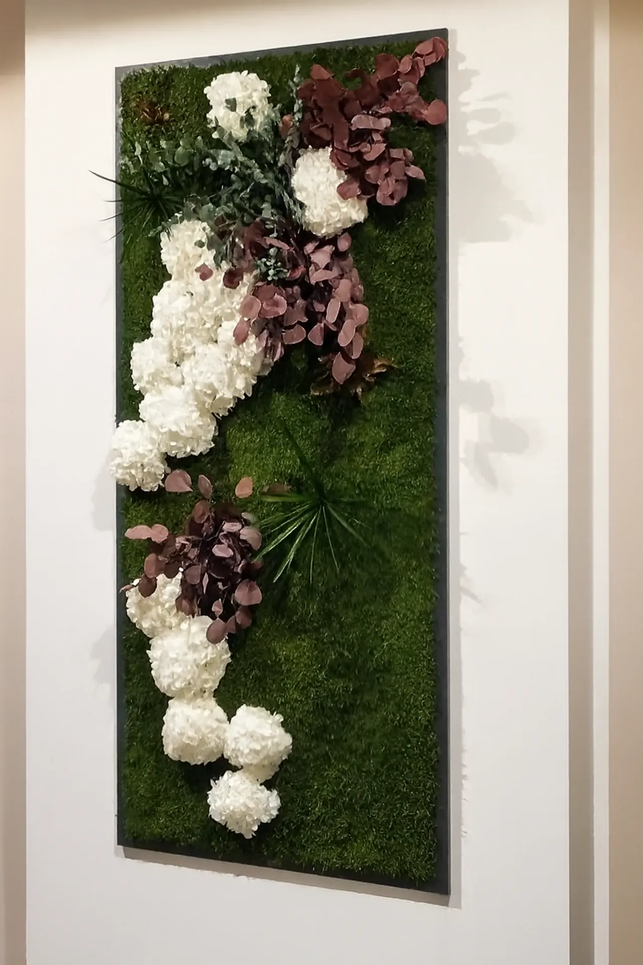 Cuadro de musgo «Designmoosbild» Blanco Burdeos — Cuadros de musgo de MOOSMOOS