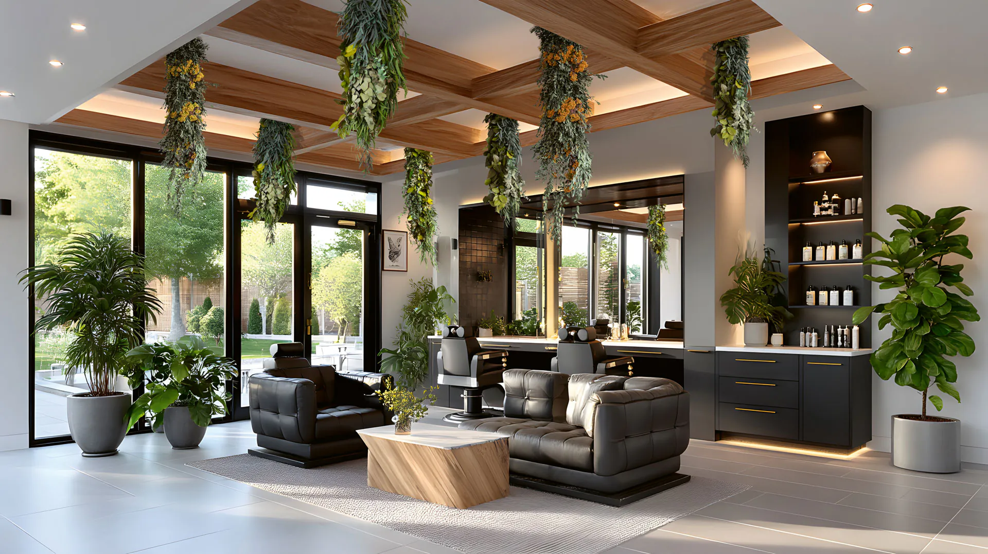 Hanging Garden — Vegetación en el techo · Vestíbulo del spa