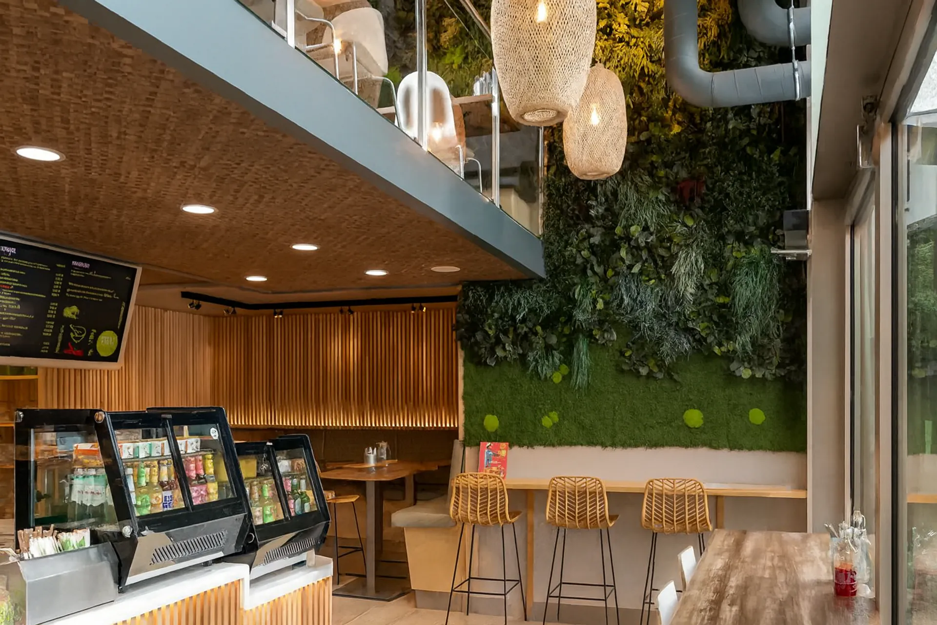 Hanging Garden Cafe: techo verde — Instalación de vegetación en el techo a cargo de MOOSMOOS