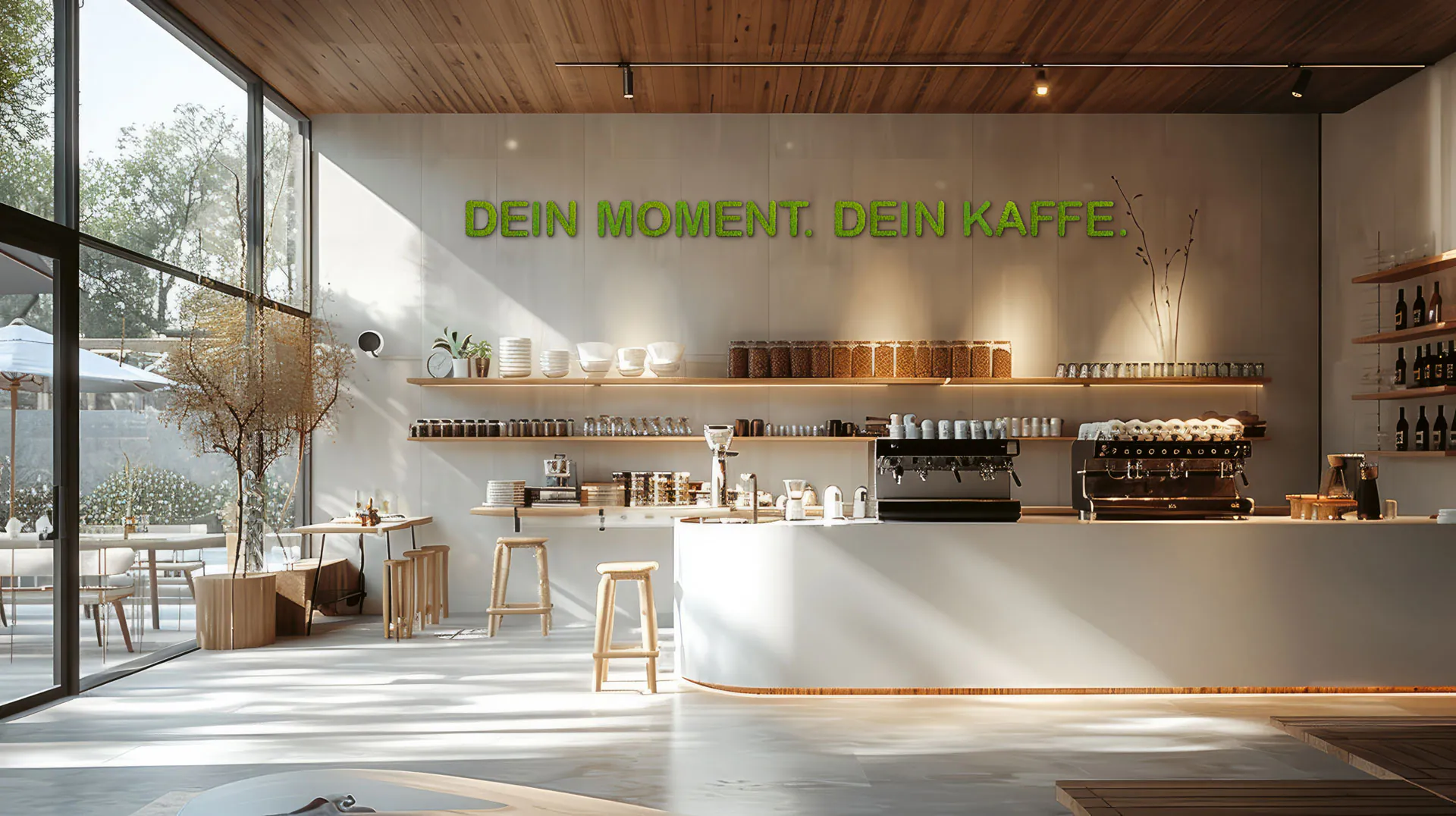 Cafetería «Mooswand»: gastronomía moderna — Muro vegetal de MOOSMOOS
