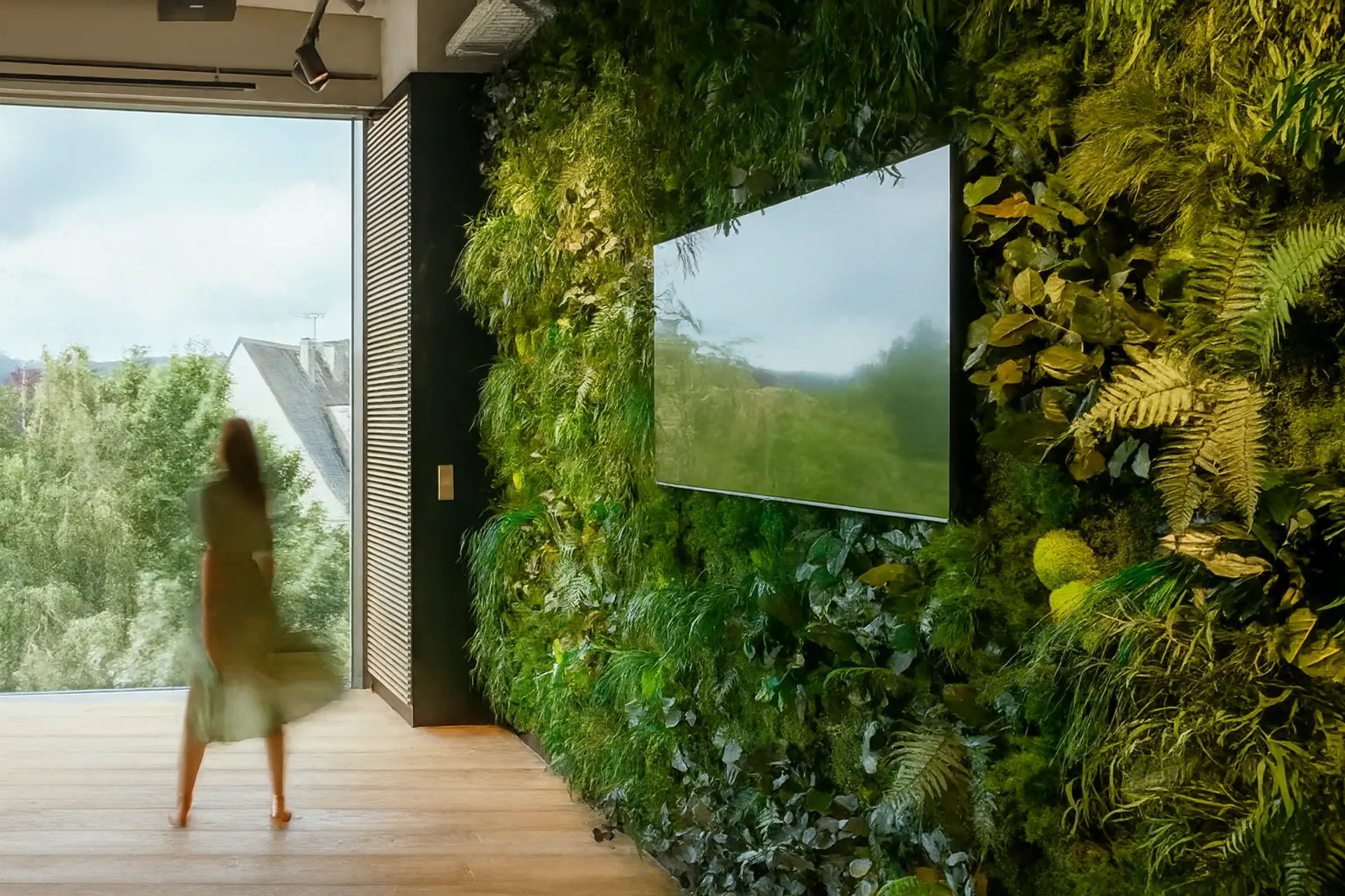 Pared de musgo: un espacio verde moderno para la oficina — Vegetalización de paredes de MOOSMOOS