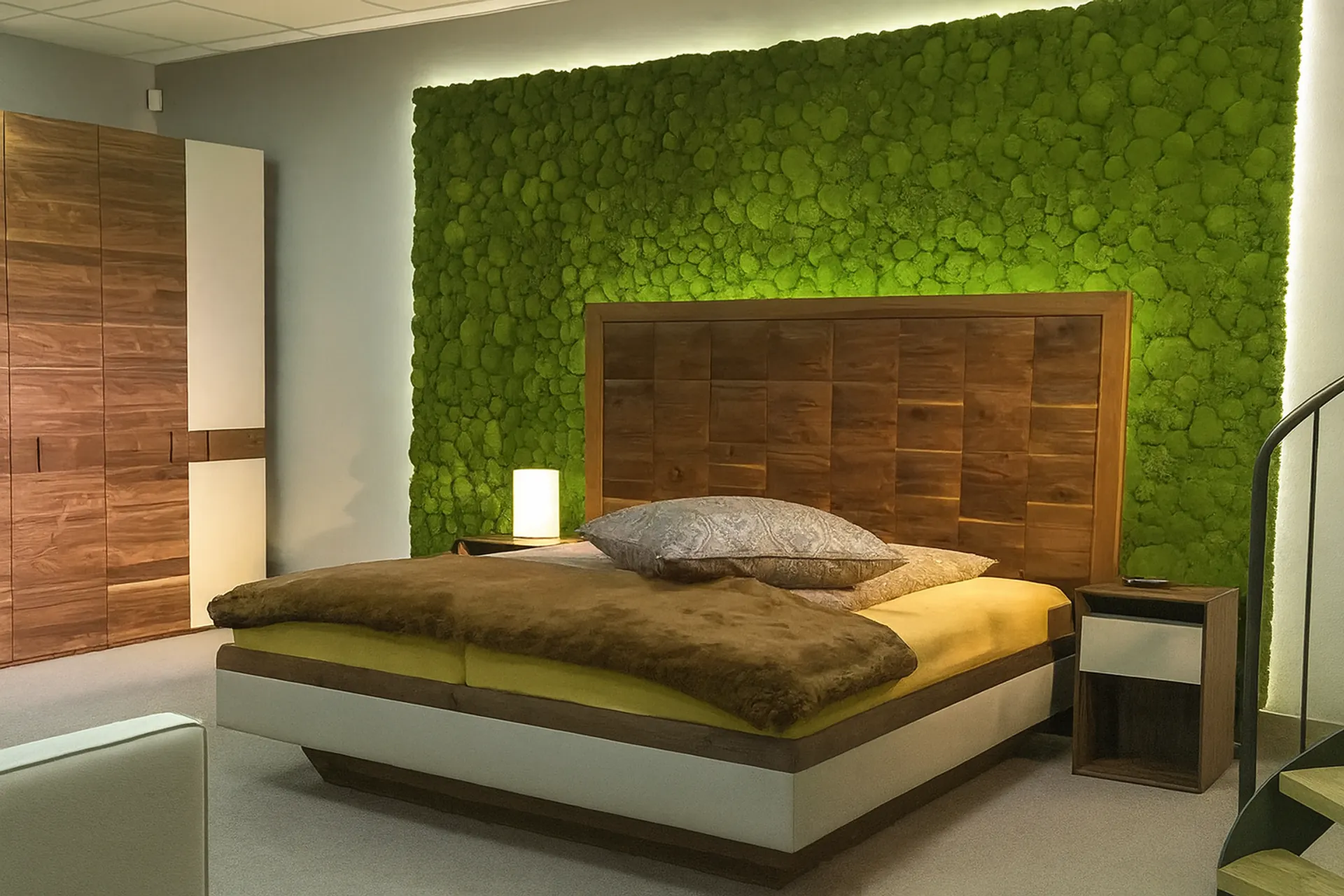 Sala de exposición «Mooswand» para dormitorios — Paredes verdes de MOOSMOOS