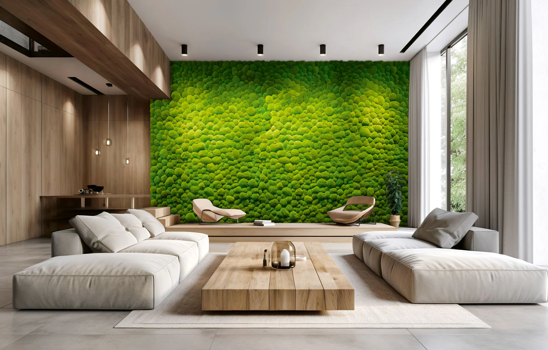 Pared de musgo · Un oasis privado