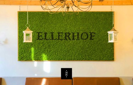 cuadro de musgo islandés con logo Restaurante Ellerhof